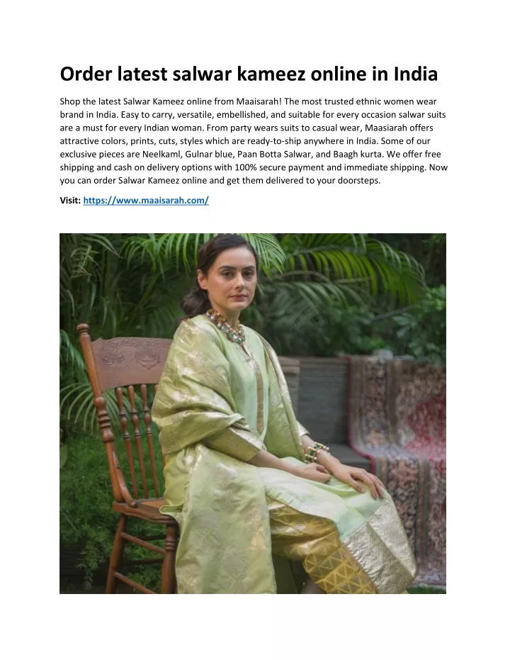 order latest salwar kameez online in india