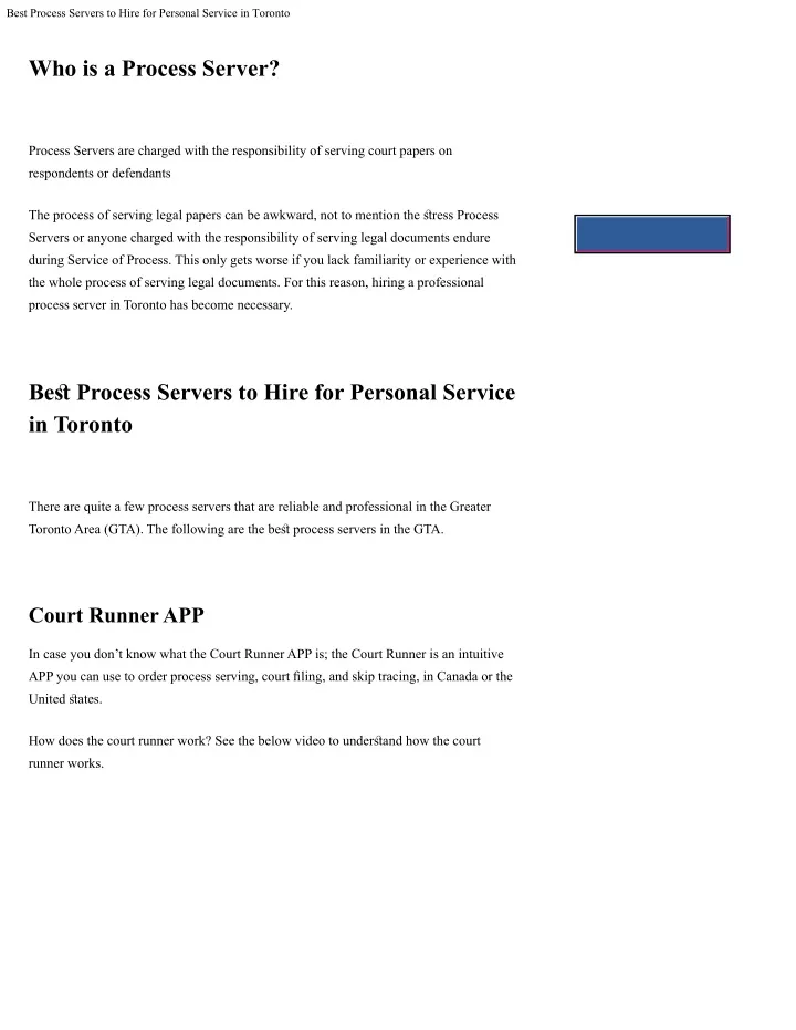 best process servers to hire for personal service