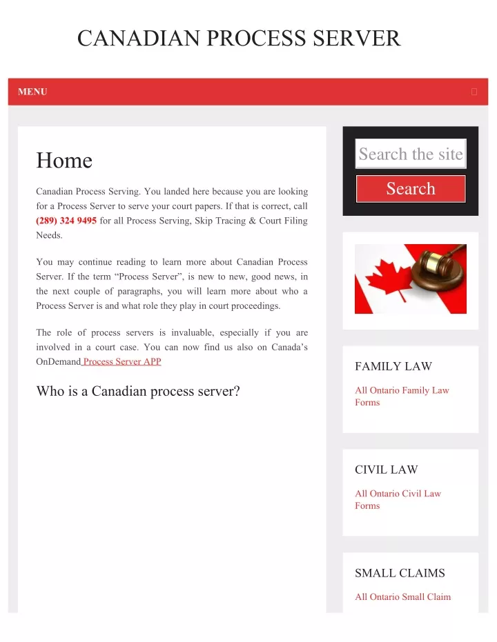 canadian process server