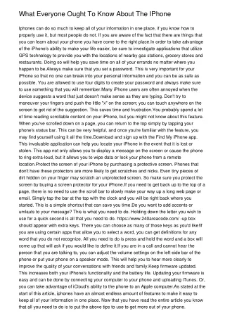 what everyone ought to know about the iphone