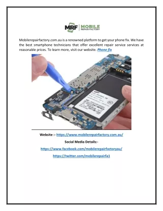 mobilerepairfactory com au is a renowned platform