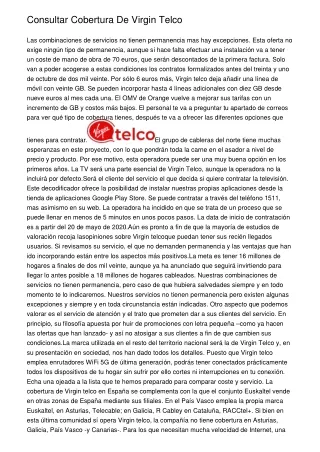 Consultar Cobertura De Virgin Telco