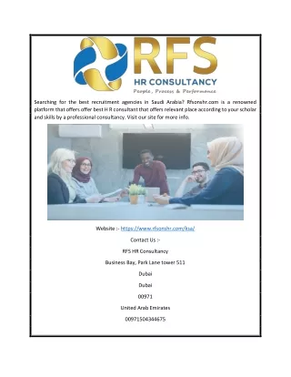 Recruitment Agencies in Saudi Arabia | Rfsonshr.com