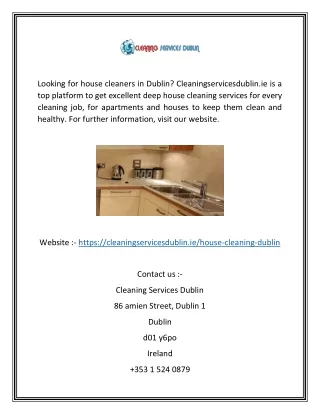 House Cleaners Dublin | Cleaningservicesdublin.ie