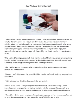 just what are online casinos