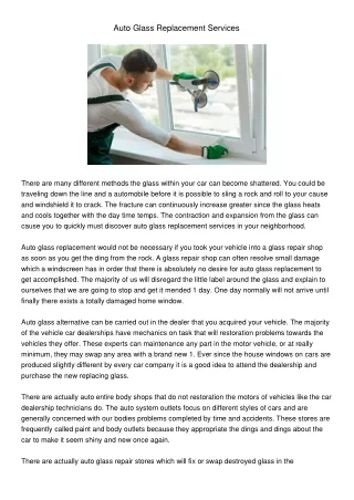 auto glass replacement services