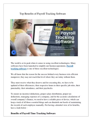 Top Benefits of Payroll Tracking Software