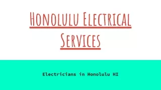 Licensed Electricians in Honolulu HI | 808-300-4344