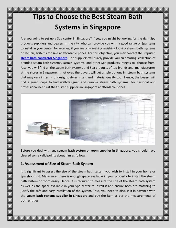 tips to choose the best steam bath systems in singapore
