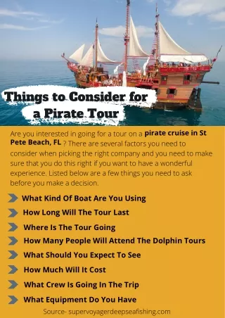Things to Consider for a Pirate Tour