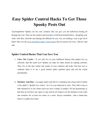Easy Spider Control Hacks To Get Those Spooky Pests Out
