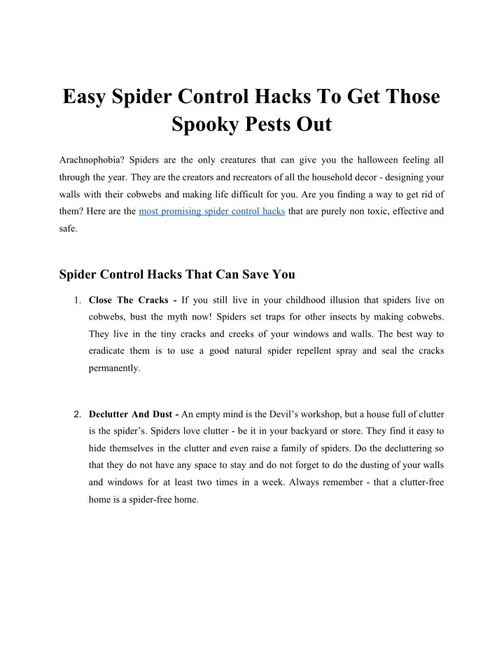 easy spider control hacks to get those spooky