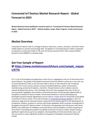 Connected IoT Devices Market Research Study and Future Prospects 2023