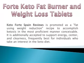 FAT BURNER & NATURAL WEIGHT LOSS SUPPLEMENT-KETO FORTE SPAIN