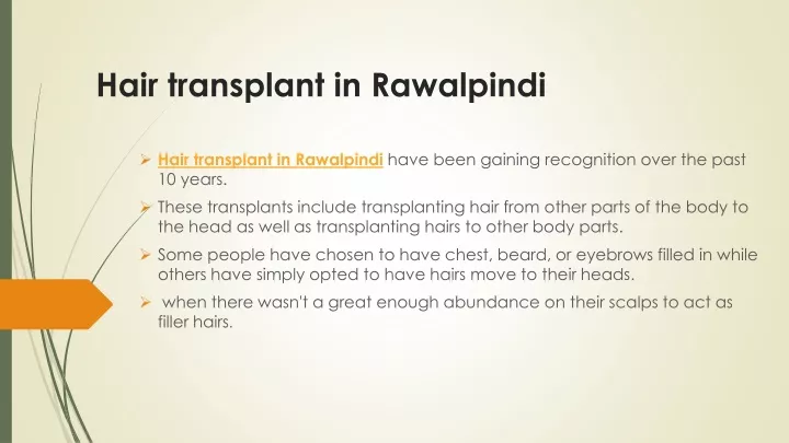 hair transplant in rawalpindi