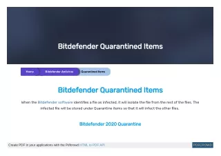 bitdefender quarantined items