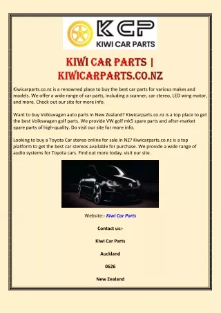 Kiwi Car Parts | Kiwicarparts.co.nz