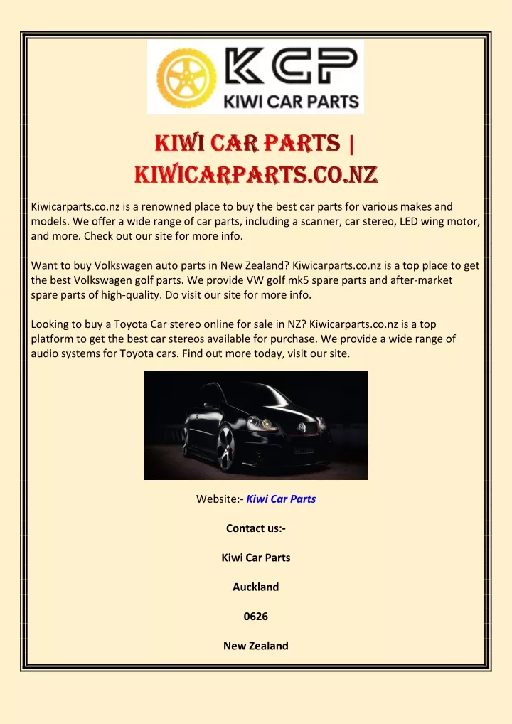 kiwicarparts co nz is a renowned place