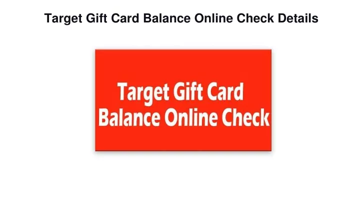 target gift card balance online check details