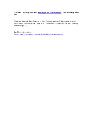 air duct cleaning near me san diego air duct