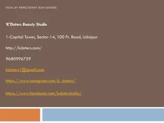 facial by perfectionist team kdoters