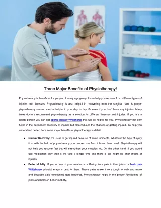 three major benefits of physiotherapy three major