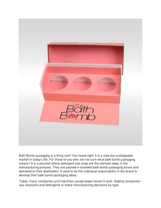 Make your Brand Prominent with Custom Bath Bomb Boxes