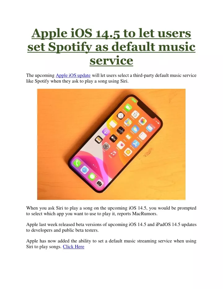 apple ios 14 5 to let users set spotify