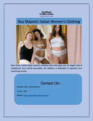 Buy Majestic Italian Women's Clothing