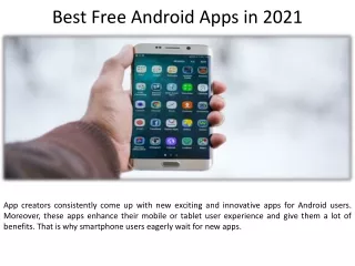 Android Free applications in 2021