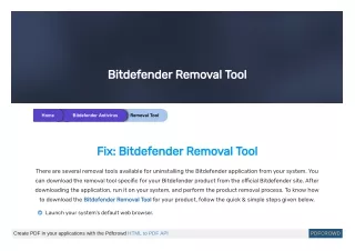 bitdefender removal tool