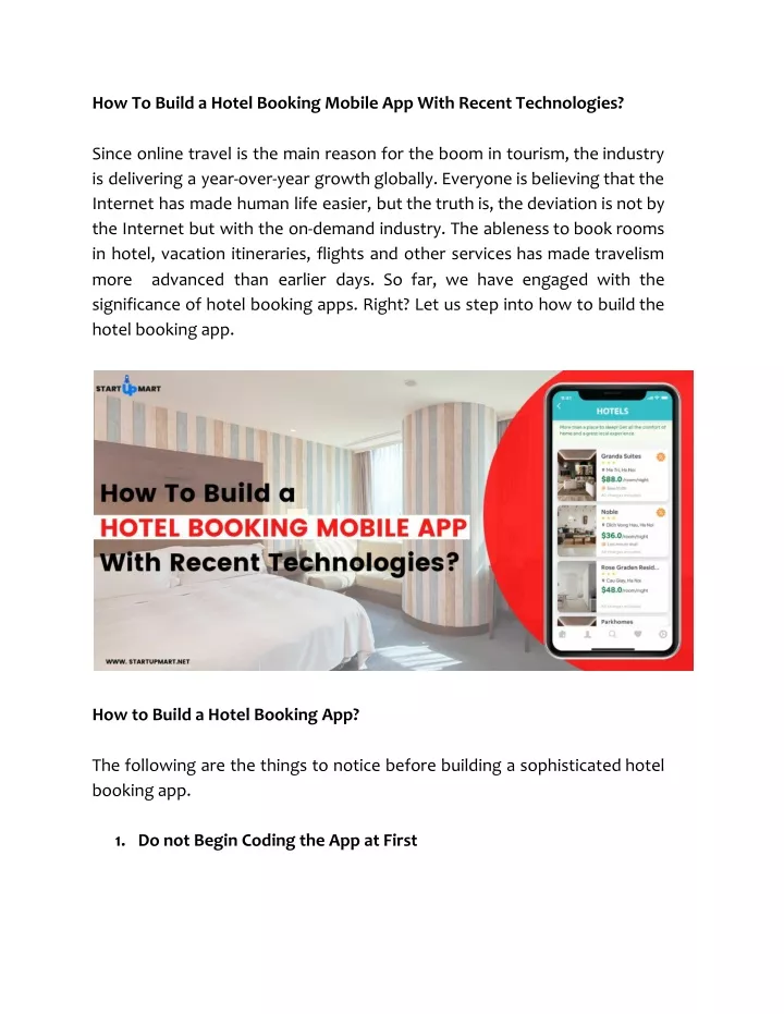 how to build a hotel booking mobile app with
