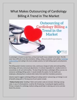 What Makes Outsourcing of Cardiology Billing A Trend in The Market