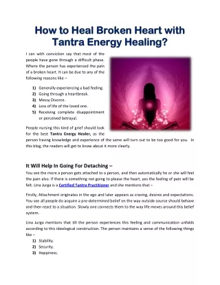 How to Heal Broken Heart with Tantra Energy Healing?