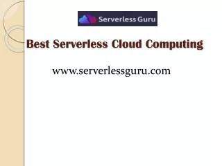Best Serverless Cloud Computing - Serverlessguru.com