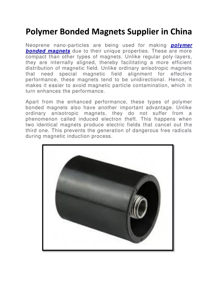 polymer bonded magnets supplier in china