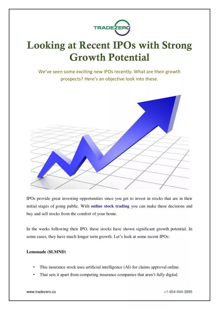 looking at recent ipos with strong growth