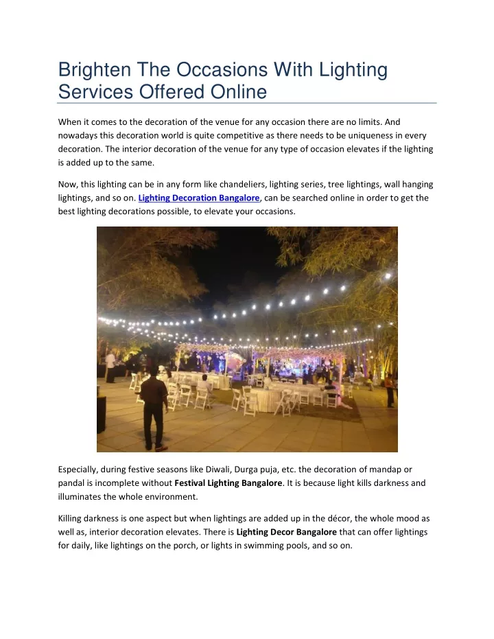 brighten the occasions with lighting services