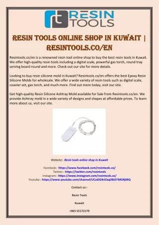 Resin Tools Online Shop in Kuwait | Resintools.co/en
