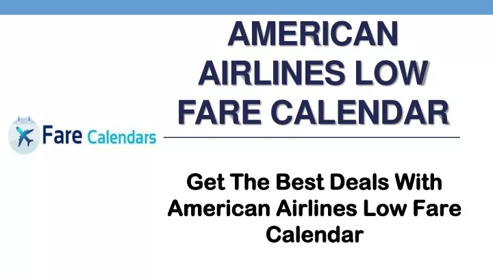 american airlines low fare calendar