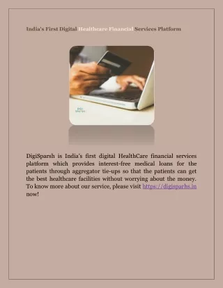 India's First Digital HealthCare Financial Services Platform - DigiSparsh