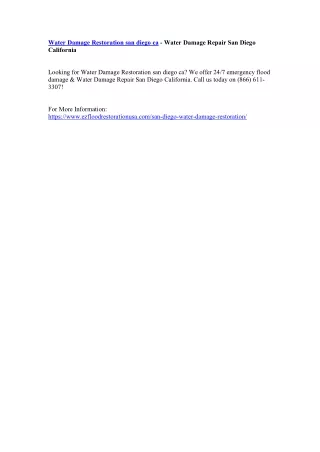 water damage restoration san diego ca water