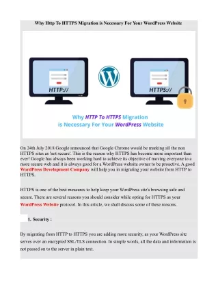 Why Http To HTTPS Migration is Necessary For Your WordPress Website