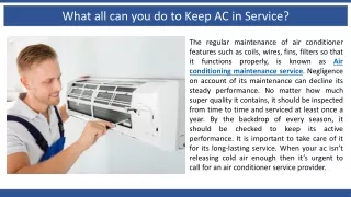 what all can you do to keep ac in service
