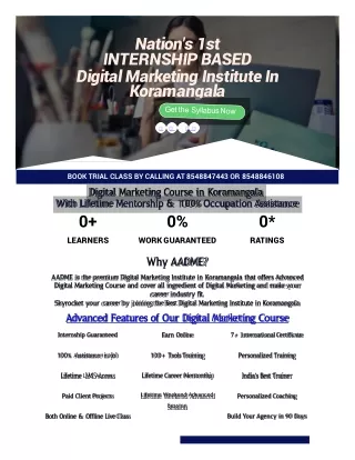 Nation's 1st INTERNSHIP BASED Digital Marketing Institute In Koramangala