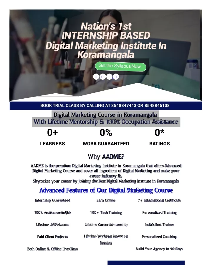 nation s 1st internship based digital marketing institute in