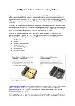 first steps towards passing fe electrical