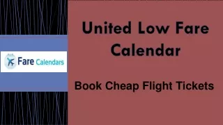 United Low Fare Calendar