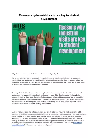 reasons why industrial visits are key to student