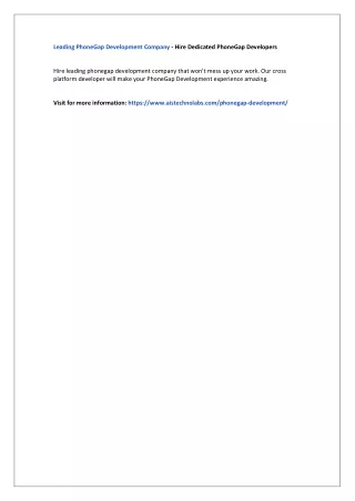 leading phonegap development company hire